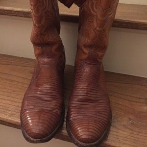 Authentic lizard skin boots.